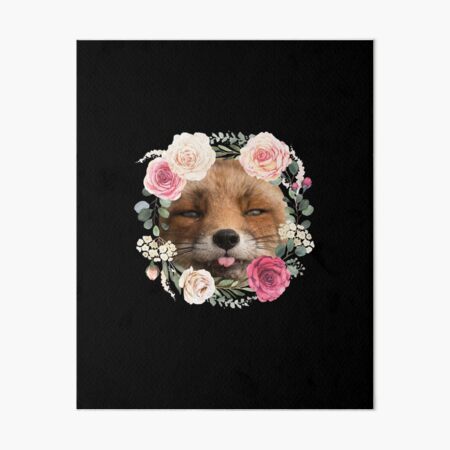 Item preview, Fox and Floral Watercolor, Funny Red Fox Face, Cute Red Fox Cub, Foxcub designed and sold by Flowerartlovers.