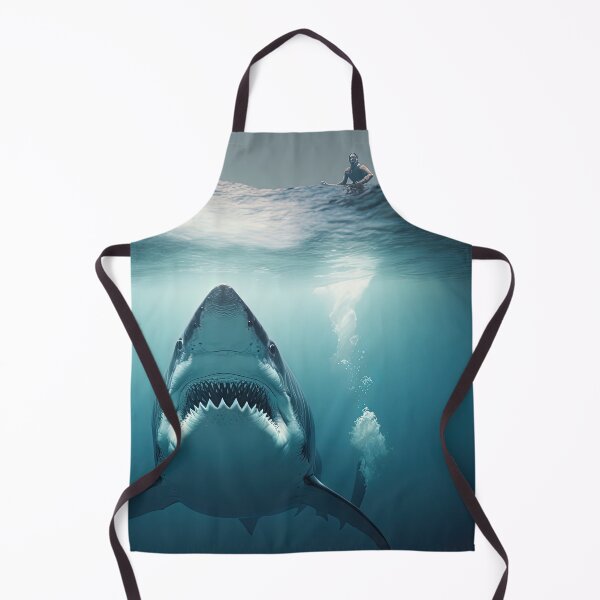 Item preview, white shark and surfer designed and sold by Arthoughts.