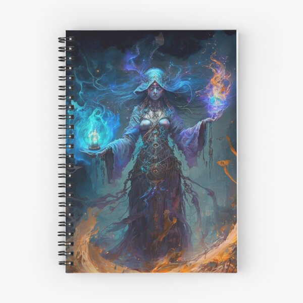 Item preview, arcane spellcaster weaving elemental mana designed and sold by artfullyprompt.