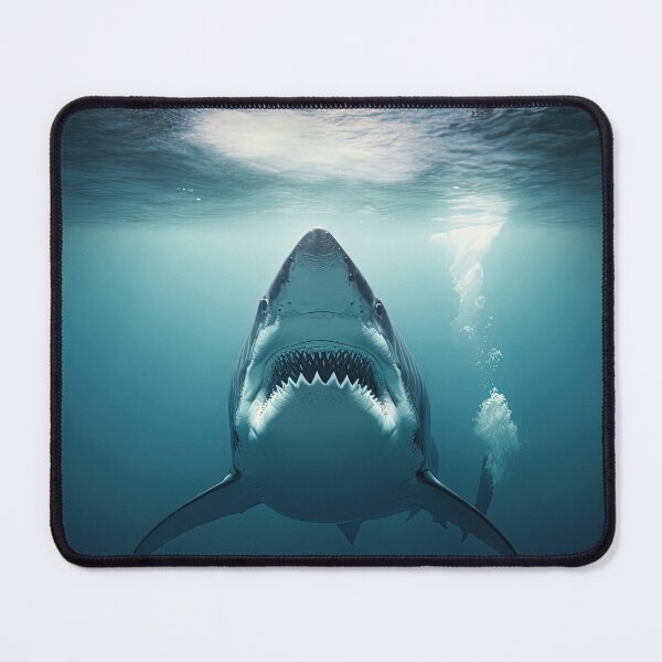 Item preview, white shark and surfer designed and sold by Arthoughts.