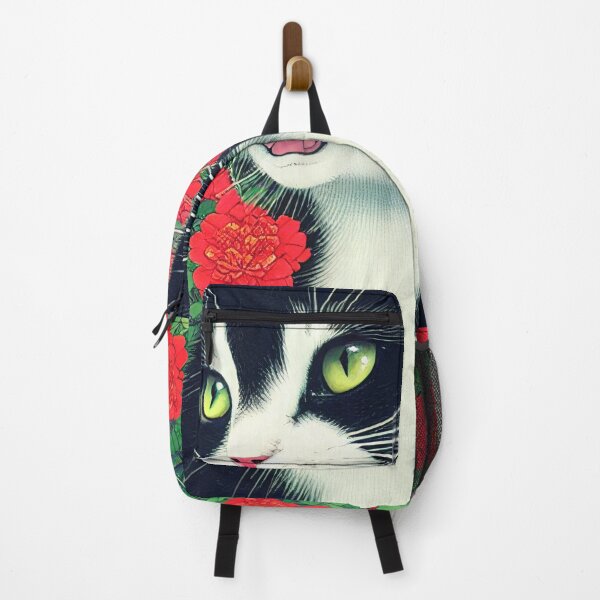 Item preview, Black and white cat in a field of flowers designed and sold by Nicolas-T.