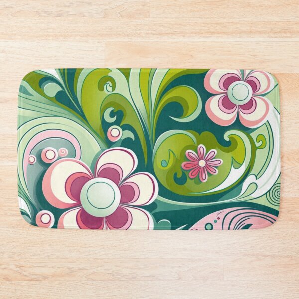 Item preview, Beautiful pattern of pastel flowers and swirls in pink and green. designed and sold by liana campbell.