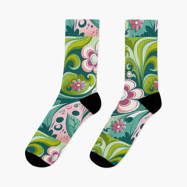 Item preview, Beautiful pattern of pastel flowers and swirls in pink and green. designed and sold by liana campbell.