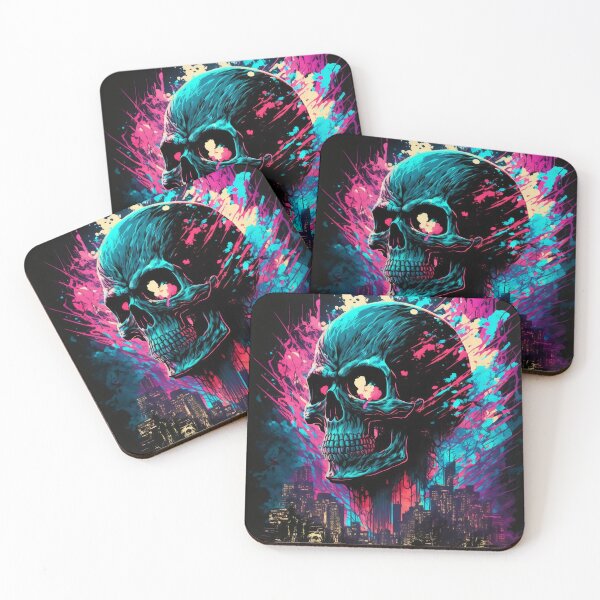 Item preview, Cyberpunk Skull and CityScape designed and sold by Sk00ma.