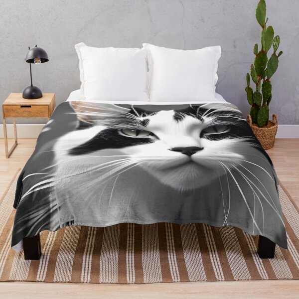 Item preview, Black and White Cat - Modern Digital Art designed and sold by Ai-michiart.