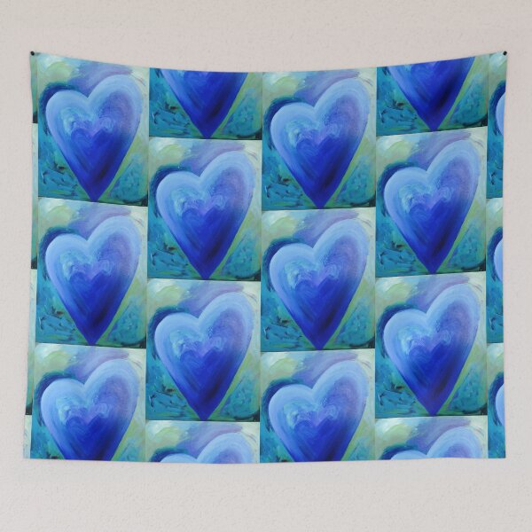 Item preview, Hearts on Fire - Blue Heart designed and sold by Julia Michelle Dawson.
