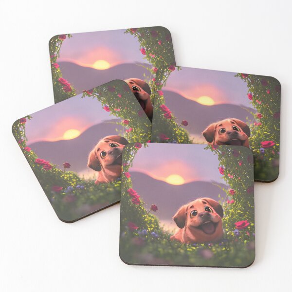 Artikelvorschau, Hunde bei Sonnenuntergang: Ein Pixar-Stil entworfen und verkauft von Iqury.