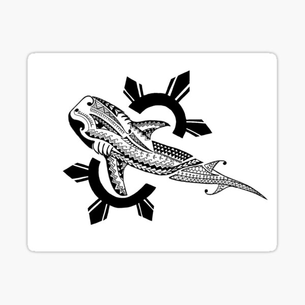 "Filipino Tribal Whale Shark" Sticker for Sale by KJM-ART | Redbubble