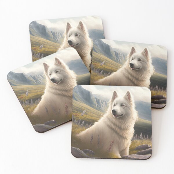 Artikelvorschau, Berger Blanc Suisse, weisser Schäferhund, Poster entworfen und verkauft von CosmicCritters.