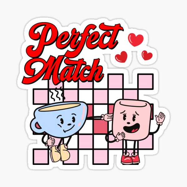 Perfect match valentine cute retro vintage Valentine design