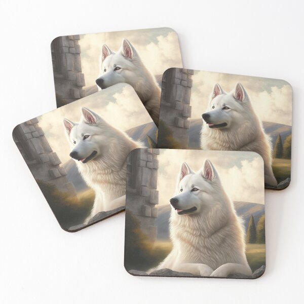 Artikelvorschau, Berger Blanc Suisse, weisser Schäferhund, Poster entworfen und verkauft von CosmicCritters.