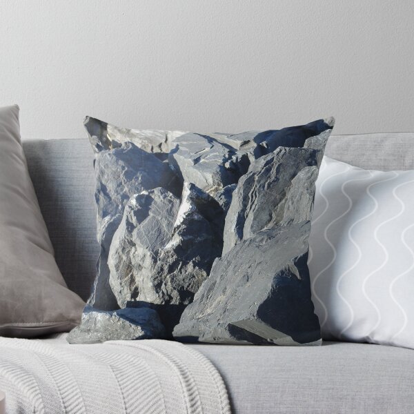 Grey Rocks of Normandy- Natural pattern Throw Pillow