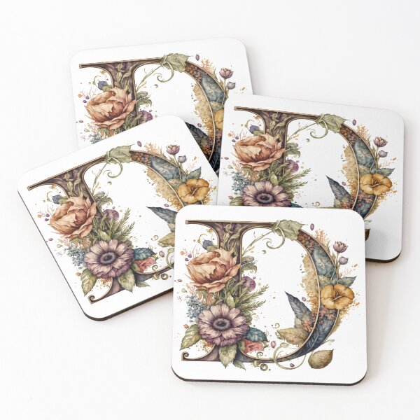Item preview, Floral Garden Watercolor Monogram Letter D designed and sold by FloralFancy.