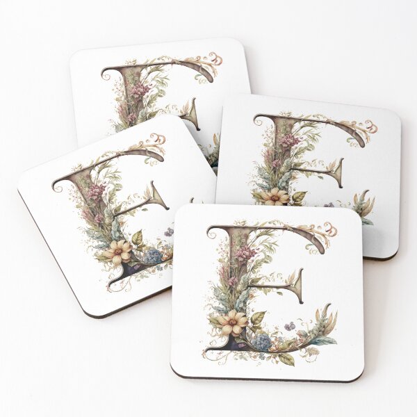 Item preview, Floral Garden Watercolor Monogram Letter E designed and sold by FloralFancy.