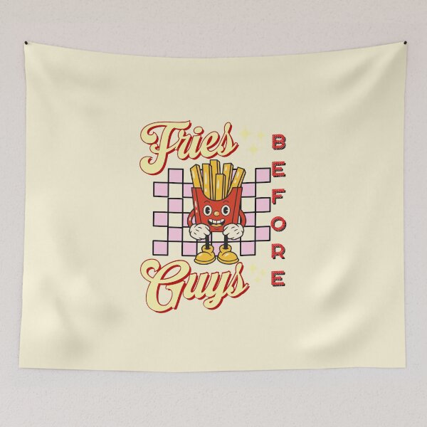 Item preview, Fries before guys cute Valentine retro vintage design designed and sold by DesignsbyMona.