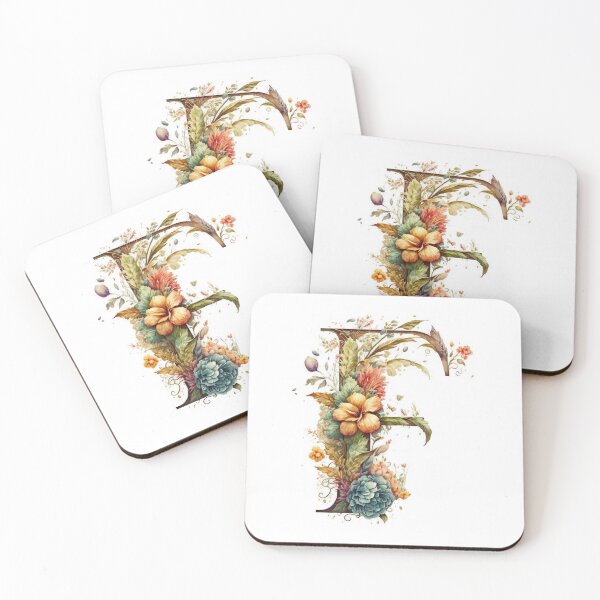 Item preview, Floral Garden Watercolor Monogram Letter F designed and sold by FloralFancy.