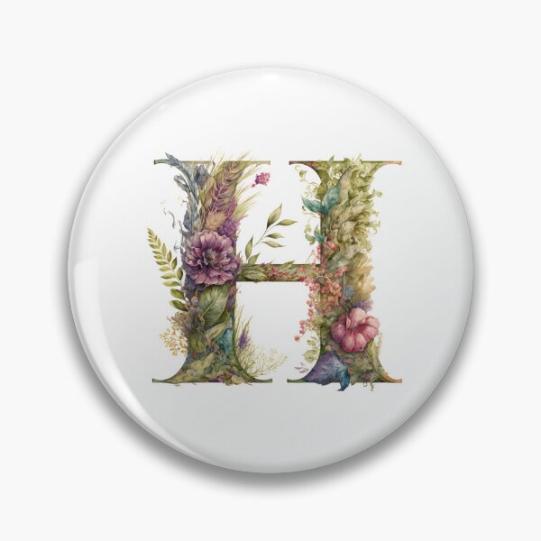 Item preview, Floral Garden Watercolor Monogram Letter H designed and sold by FloralFancy.