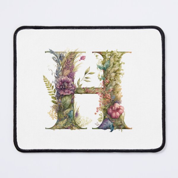 Item preview, Floral Garden Watercolor Monogram Letter H designed and sold by FloralFancy.
