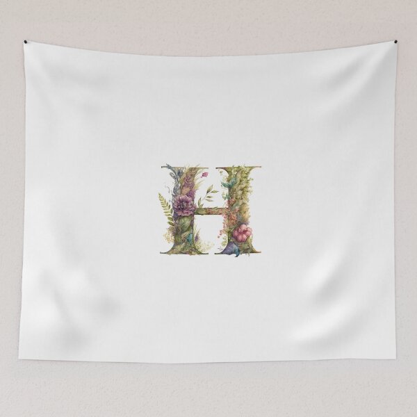Item preview, Floral Garden Watercolor Monogram Letter H designed and sold by FloralFancy.