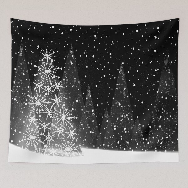 Item preview, Elegant Black and White Christmas Trees Holiday Pattern designed and sold by oursunnycdays.