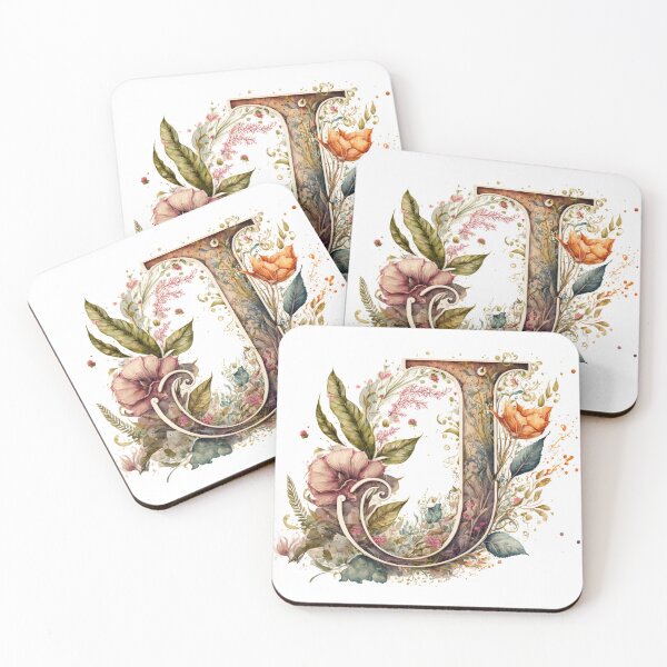Item preview, Floral Garden Watercolor Monogram Letter J designed and sold by FloralFancy.