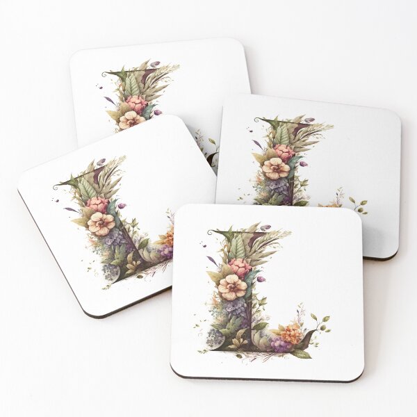 Item preview, Floral Garden Watercolor Monogram Letter L designed and sold by FloralFancy.