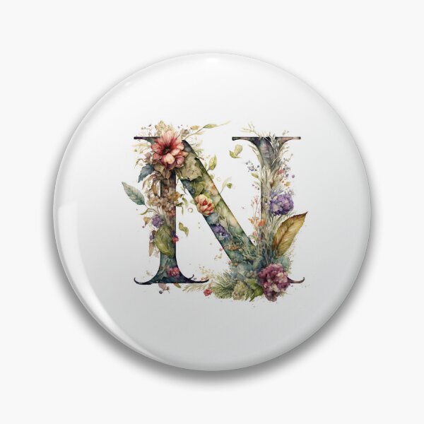Item preview, Floral Garden Watercolor Monogram Letter N designed and sold by FloralFancy.