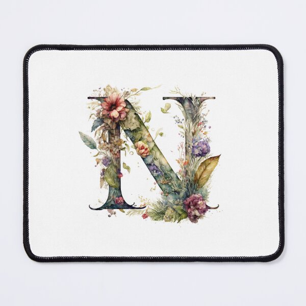 Item preview, Floral Garden Watercolor Monogram Letter N designed and sold by FloralFancy.