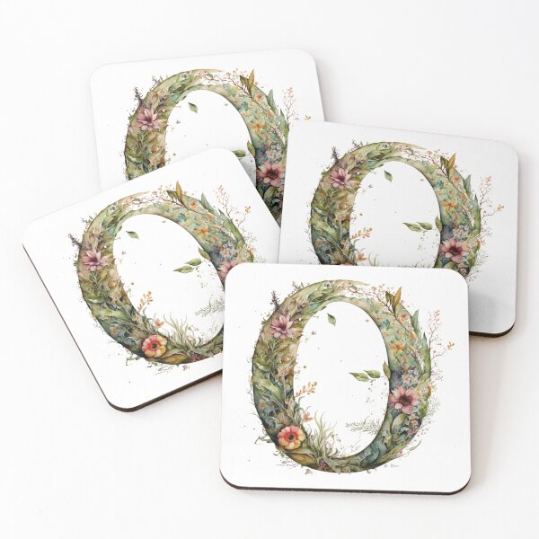 Item preview, Floral Garden Watercolor Monogram Letter O designed and sold by FloralFancy.
