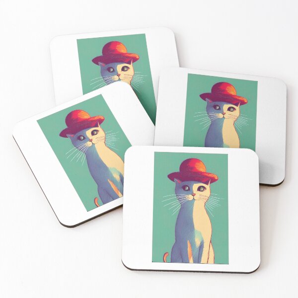 Item preview, Cute cat wearing a hat  designed and sold by GroovyDino.