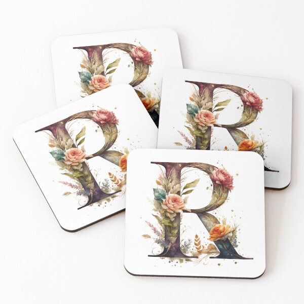 Item preview, Floral Garden Watercolor Monogram Letter R designed and sold by FloralFancy.