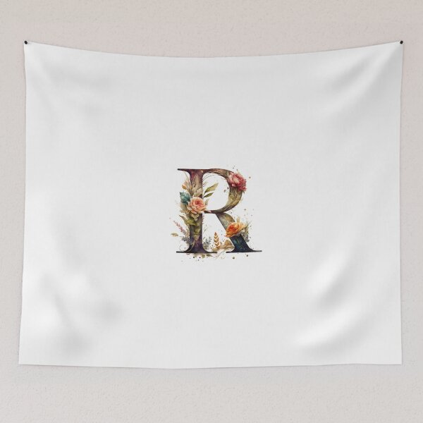 Item preview, Floral Garden Watercolor Monogram Letter R designed and sold by FloralFancy.