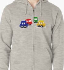 little cars - cartoon cars - colorful cars - little cars Zipped Hoodie
