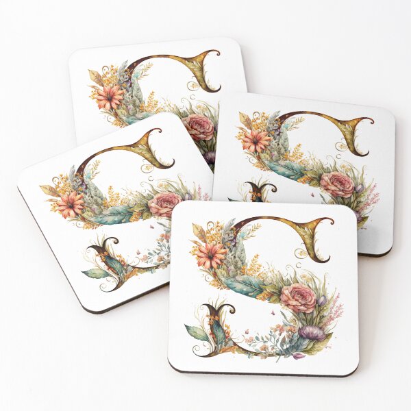 Item preview, Floral Garden Watercolor Monogram Letter S designed and sold by FloralFancy.