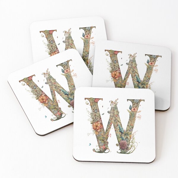 Item preview, Floral Garden Watercolor Monogram Letter W designed and sold by FloralFancy.