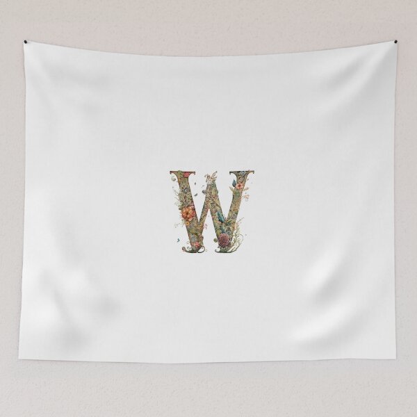 Item preview, Floral Garden Watercolor Monogram Letter W designed and sold by FloralFancy.