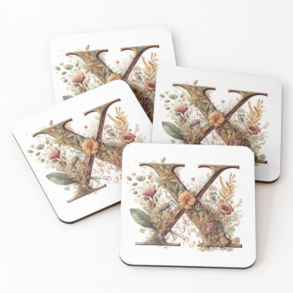Item preview, Floral Garden Watercolor Monogram Letter X designed and sold by FloralFancy.