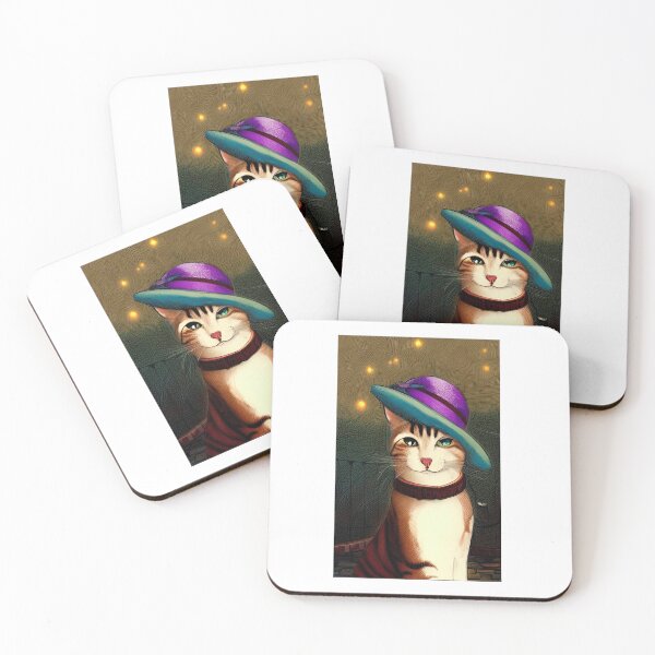 Item preview, Cute cat wearing a hat  designed and sold by GroovyDino.