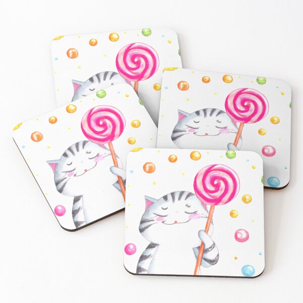 Item preview, Cat with lollipop  designed and sold by WaveDance.