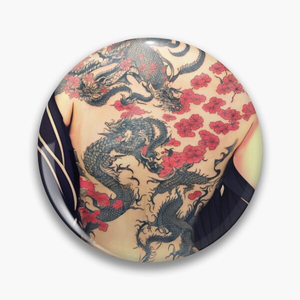 Item preview, Geisha with Irezumi, Full Back Tattoos Portrait in Traditional Japanese + Anime Style designed and sold by Ellen Davis.