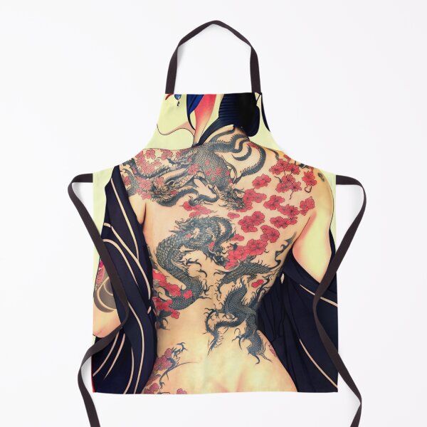 Item preview, Geisha with Irezumi, Full Back Tattoos Portrait in Traditional Japanese + Anime Style designed and sold by Ellen Davis.