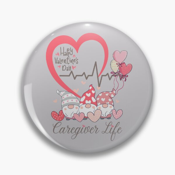 Item preview, Caregiver Life Heartline Gnome Happy Valentine's Day Design sitters, CNA, home health aide, or care givers.  designed and sold by tranquilbeach.
