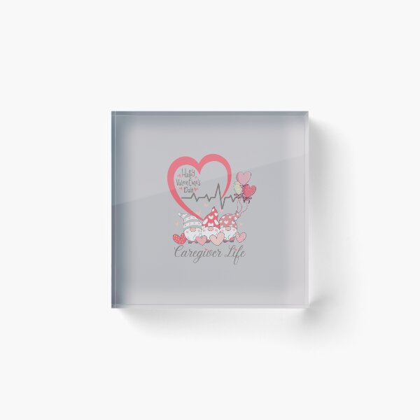 Item preview, Caregiver Life Heartline Gnome Happy Valentine's Day Design sitters, CNA, home health aide, or care givers.  designed and sold by tranquilbeach.