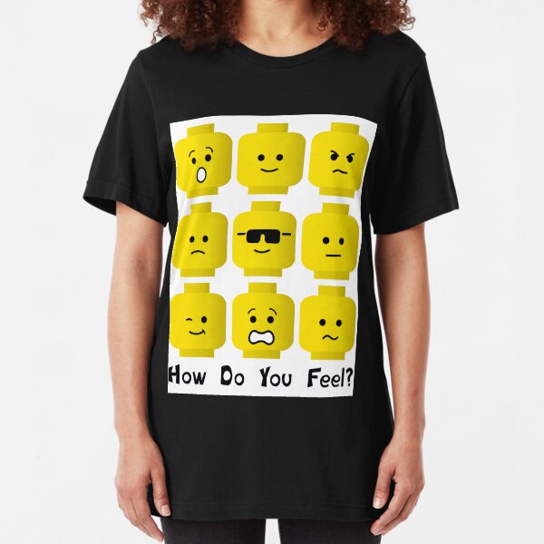 'How Do You Feel?' by Customize My Minifig Slim Fit T-Shirt