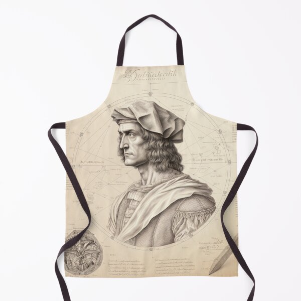 Item preview, Leonardo DaVinci Portrait in Fibonacci Style Spiral Infographic Hand Drawn  designed and sold by RAGANADesign.