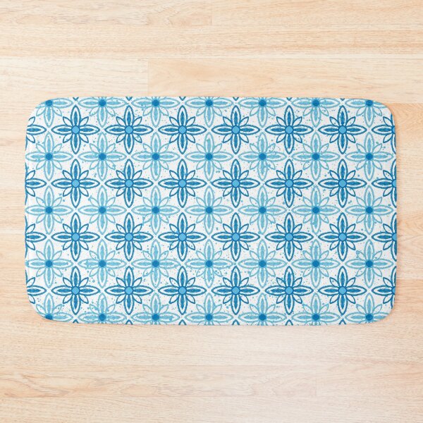 Item preview, Cobalt, turquoise and aqua Daisy Floral Tiles designed and sold by FrancesPoff.