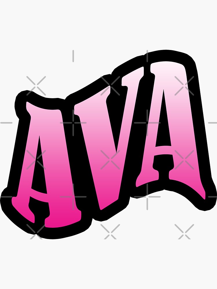 "Ava pink name, ava wave name" Sticker for Sale by gmstockstudio