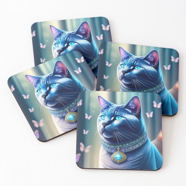 Artikelvorschau, Enchanted British Shorthair Kitten With Butterflies entworfen und verkauft von Nocturne  Paws.