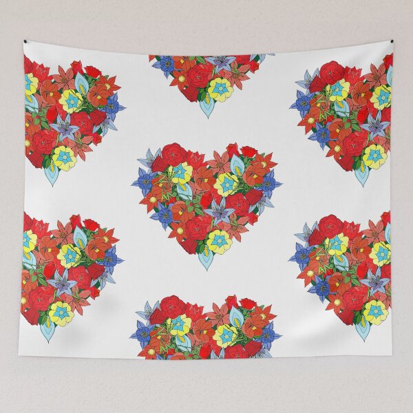 Item preview, Vibrant Floral Heart designed and sold by silviaol.