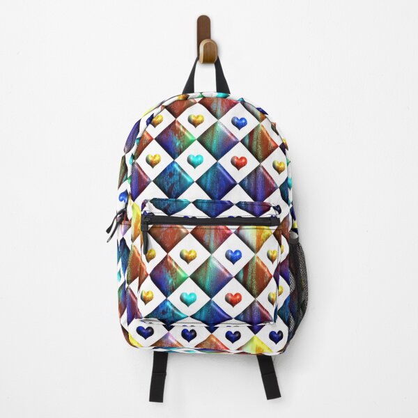 Item preview, Colorful tile pattern with hearts designed and sold by Dusanka Djeric.